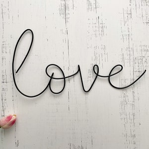 Love Wire Sign 15”x8 | Wire Words | Wire Word Sign | Love Wall Decor | Wire Wall Hanging | Choose Your Own Font | Custom Wire Sign