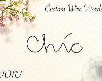 CHIC-Schrift | Wire Words | Wire Wort Zeichen | Personalisierte Wandkunst | Drahtwand | Benutzerdefiniertes Angebot | Regal Dekor | Draht Name