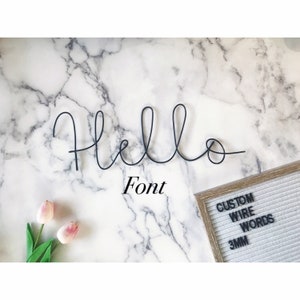 HELLO font | Wire Words | Wire Word Sign | Personalized Wall Art | Wire Wall | Custom Quote | Custom Phrase | Wire Name