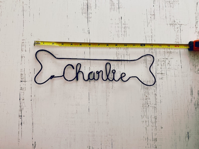 Personalized Dog Bone Name Sign Custom Dog Name Sign Wire Etsy
