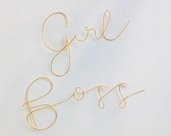 GIRL BOSS | Wire Words | Wire Word Sign | Custom Wire Words | Home decor | Wire Wall Sign| Wire Office Sign | Wall Hanging | Wire Wall Art