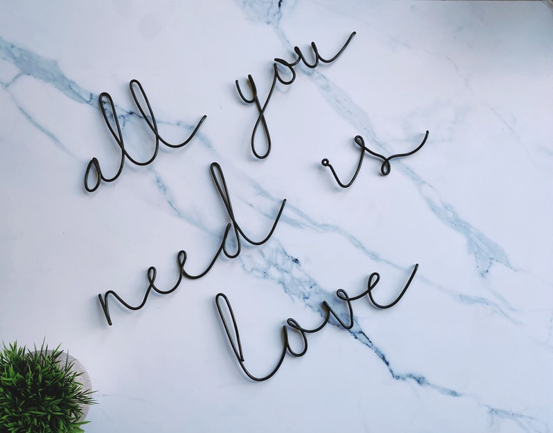 All You Need is Love Sign Wire Word Sign Bedroom Sign - Etsy