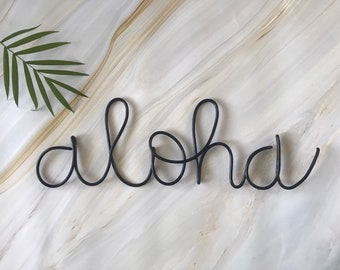 ALOHA Wire Word Sign | Wire Words | Rustic Wire Word Sign | Wire Writing | Wire Wall Art | Wall Hanging