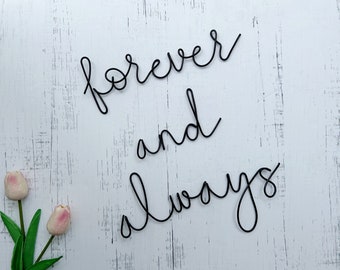 Forever and Always Sign | Wire Word Sign | Bedroom Sign | Wire Words | Wire Wall Art | Wall Hanging | Home Decor| Wire Word Sign