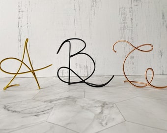 Custom Wire Initial | A-Z Metal Letter for Table Top | Shelf Wire Sign | Wedding Initial Sign | Nursery Initial Sign
