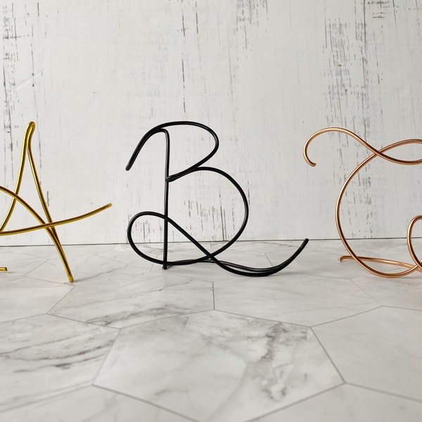 Custom Wire Initial | A-Z Metal Letter for Table Top | Shelf Wire Sign | Wedding Initial Sign | Nursery Initial Sign