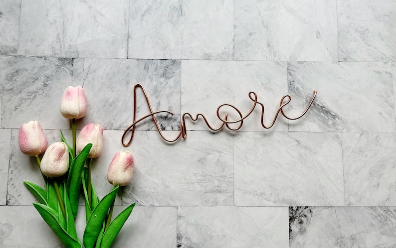Amore Love Wire Word Sign | Wire Words | Rustic Wire Word Sign | Wire ...