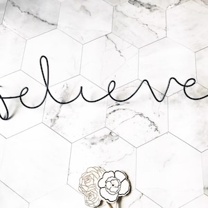 BELIEVE Wire Word Sign | Wire Words | Rustic Wire Word Sign | Wire Writing | Wire Wall Art | Wire Home Decor | 3D Sign | Wall Hanging