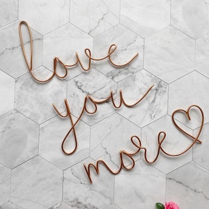 Love You More Wire Wall Sign | Wire Words | Heart Wire Wall Art | Wire Home Decor | Wall Hanging