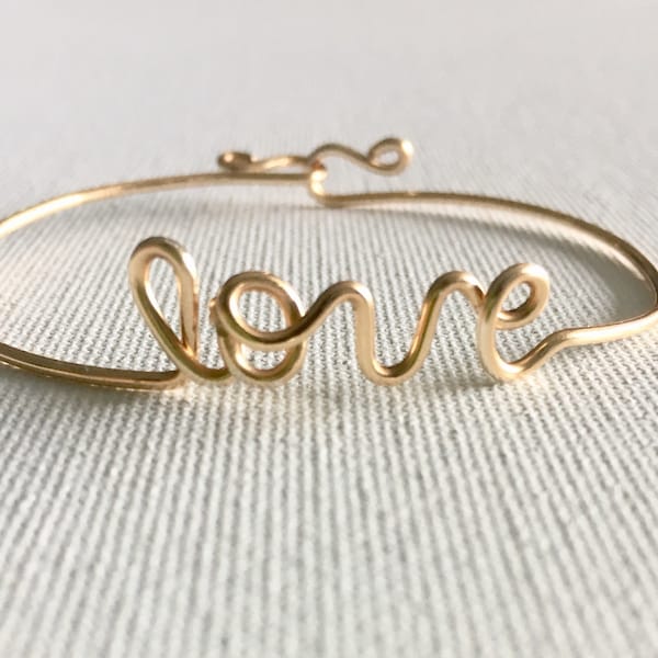 Love Wire Word Bracelet Bangle | Wire Words | Love Wire Bracelet | Mother’s Day Gift | Wedding Gift | Custom Name Bracelet