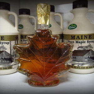 Real Maine Maple Syrup in 250 ml Maple Leaf Bottle--FREE SHIPPING