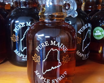 Real Maine Maple Syrup in 250 ml (8.9 oz) Gallone Glass Bottle