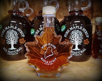 Real Maine Maple Syrup in 250 ml Maple Leaf Bottle--FREE SHIPPING
