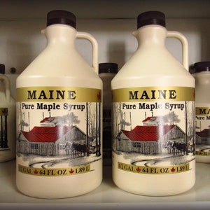Real Maine Maple Syrup--TWO 1/2 Gallon Plastic Jugs--FREE SHIPPING