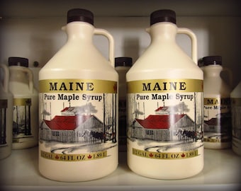 Real Maine Maple Syrup--TWO 1/2 Gallon Plastic Jugs--FREE SHIPPING