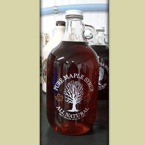Real Maine Maple Syrup in Half-Gallon Gallone Glass Bottle