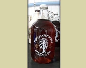 Real Maine Maple Syrup in Half-Gallon Gallone Glass Bottle