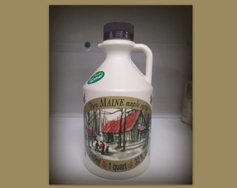 Real Maine Maple Syrup--Decorative Plastic Quart Jug
