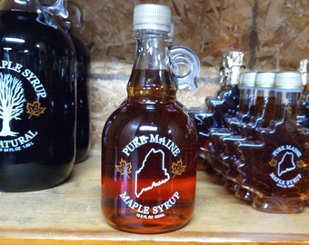 1/2 liter Gallone Glass Bottle(s)--Real Maine Maple Syrup--Grade A Amber/Rich Taste or Grade A Dark/Robust Taste--FREE SHIPPING!