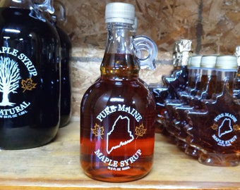 1/2 liter Gallone Glass Bottle(s)--Real Maine Maple Syrup--Grade A Amber/Rich Taste or Grade A Dark/Robust Taste