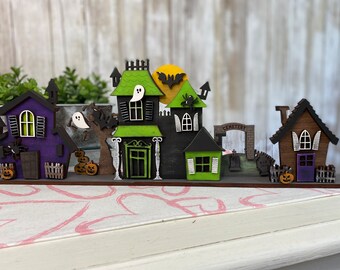 Halloween decor|Halloween decor indoor| Haunted house tier tray | Halloween decor for home  | haunted house decor | Halloween decor for home