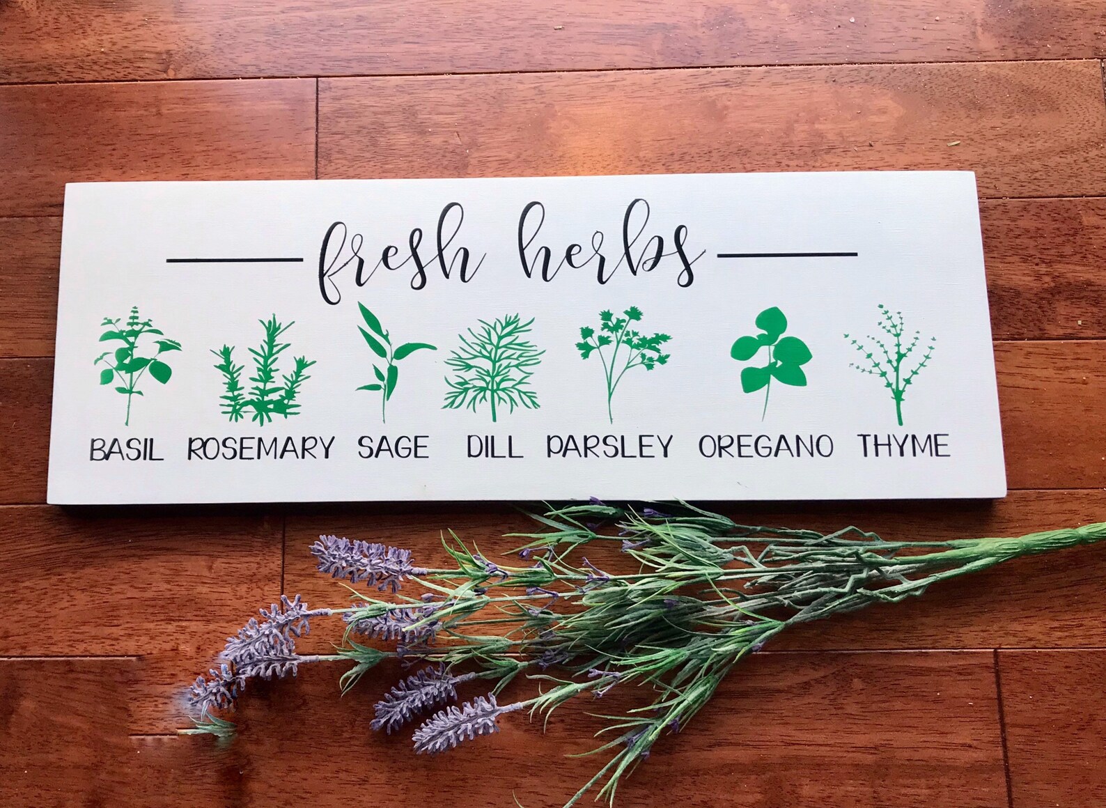 Fresh Herbs Wooden Sign Etsy