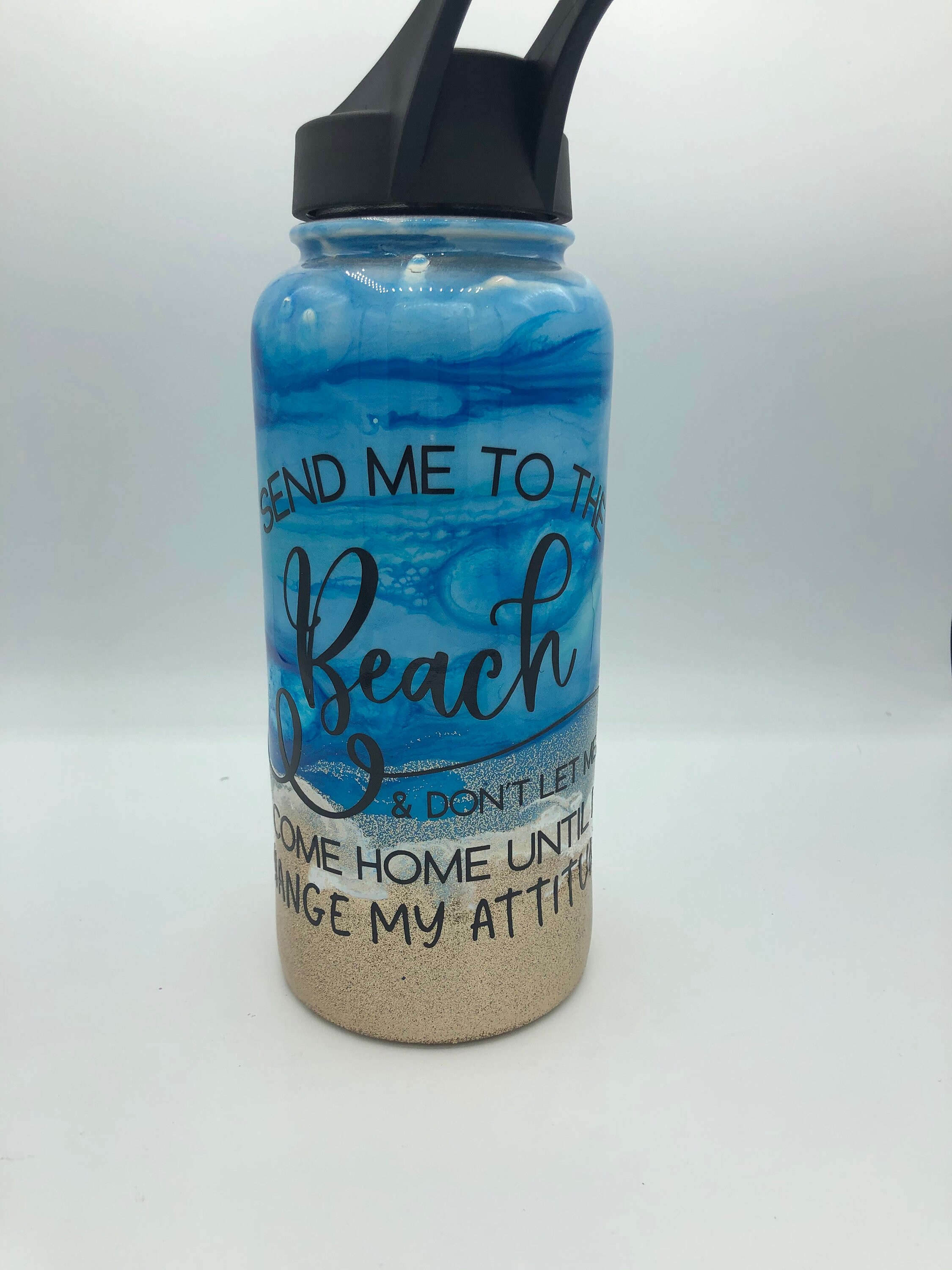 Beach Glitter Tumbler Etsy