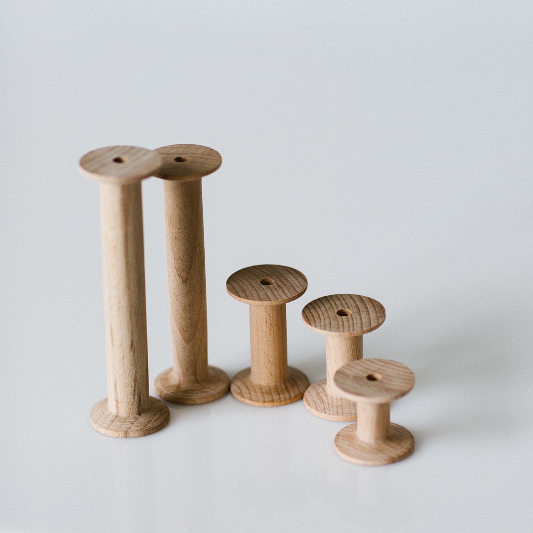 30 Bobines Vides En Bois Antiques 30mm - Bobines Fil Ruban Pour Bricolage Et Tissage - Brun Coco