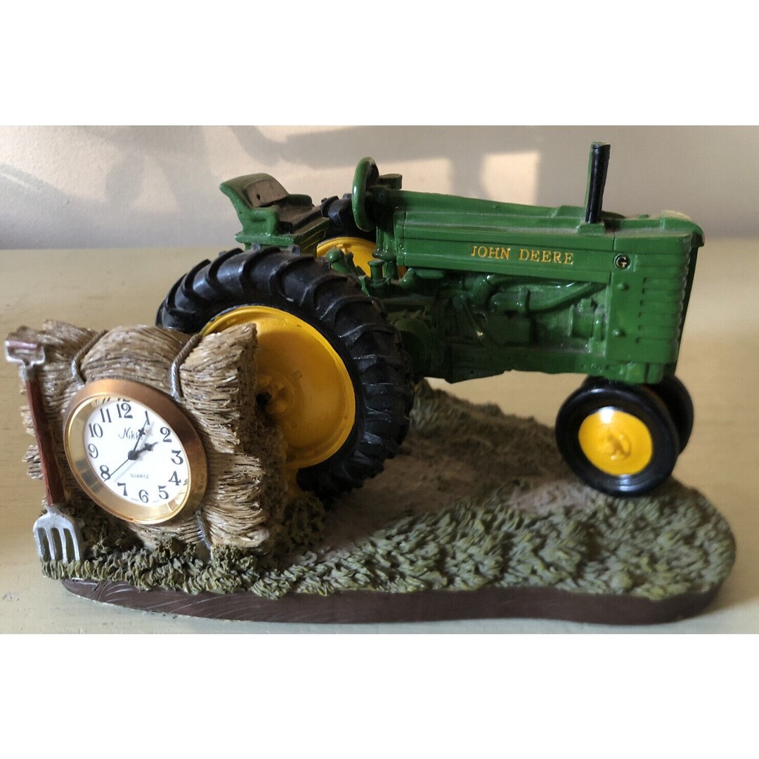 John Deere Tractor Desk Clock Farm Decor Country Timepiece Etsy