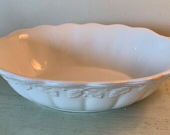 Longaberger Pottery Floral Baking Serving Dish Bowl 9” X 12” X 4” Bakeware