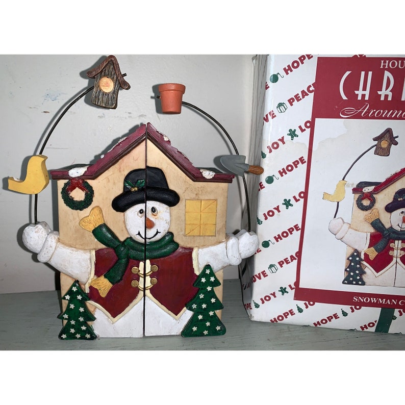 1997 House of Lloyd Christmas Around the World "snowman Curio" Wood