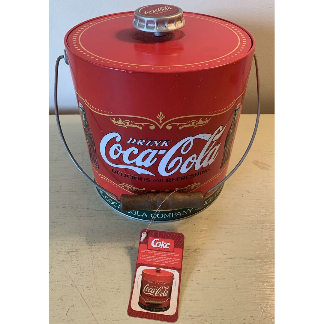 Vintage Cocacola Ice Bucket Chest With Lid Plastic Interior With