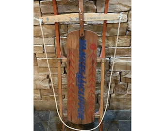 Vintage Yankee Clipper Flexible Flyer Sled Metal Wood Blazon Runner 45”