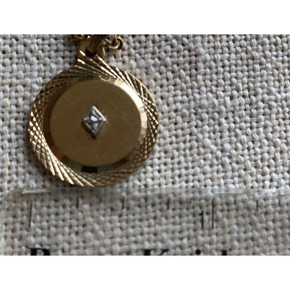 Vintage 12K GF 1/20 GF Etched Diamond Pendant - image 4