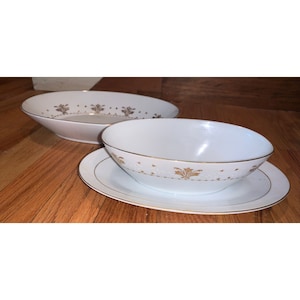 Vintage Mikasa Fine China Jyoto Japan &quot;Matisse&quot; Set Gravy & Serving Dish 10”