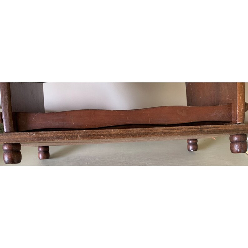 Vintage Wooden Rack Stand Newspaper Books Albums Handle Solid - Etsy