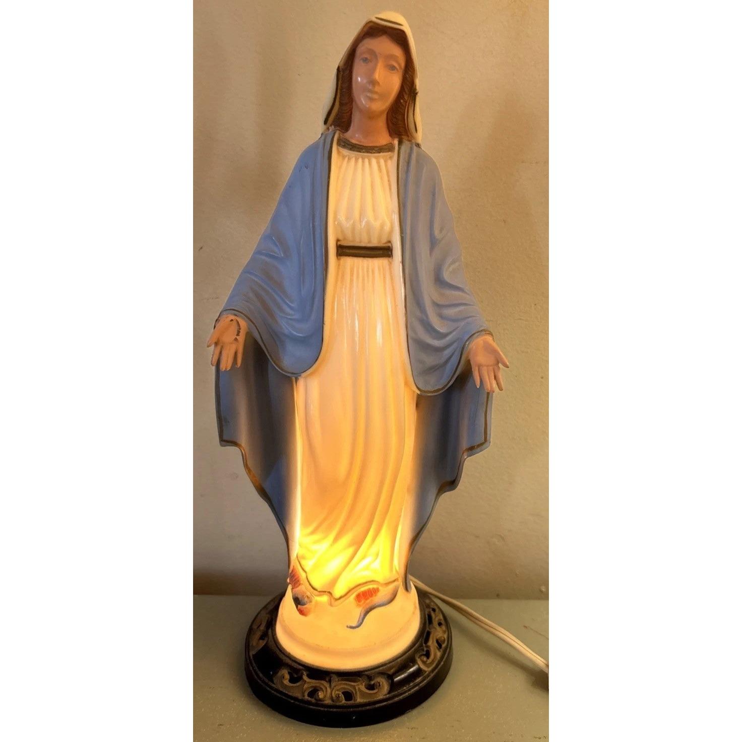 Vintage Virgin Mary Lamp - Etsy