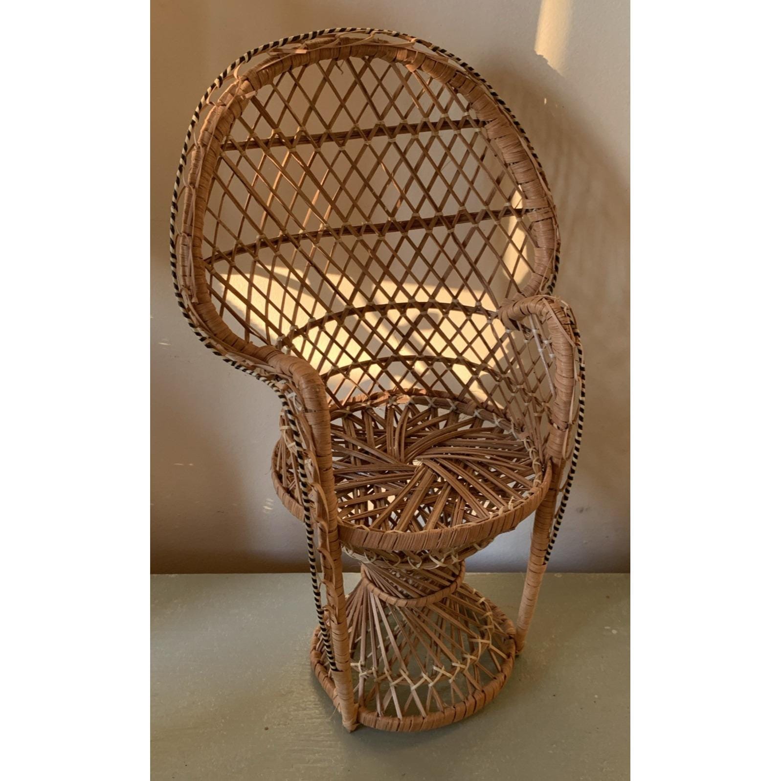 ウイッカー チェア ラタン ピンク ミニチュアチェア ヴィンテージ 家具 ウイッカー チェア ラタン ピンク ミニチュアチェア