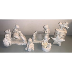 Dept 56 Snowbabies-kerstversieringen en kaarsbeeldjes Kavel van 7