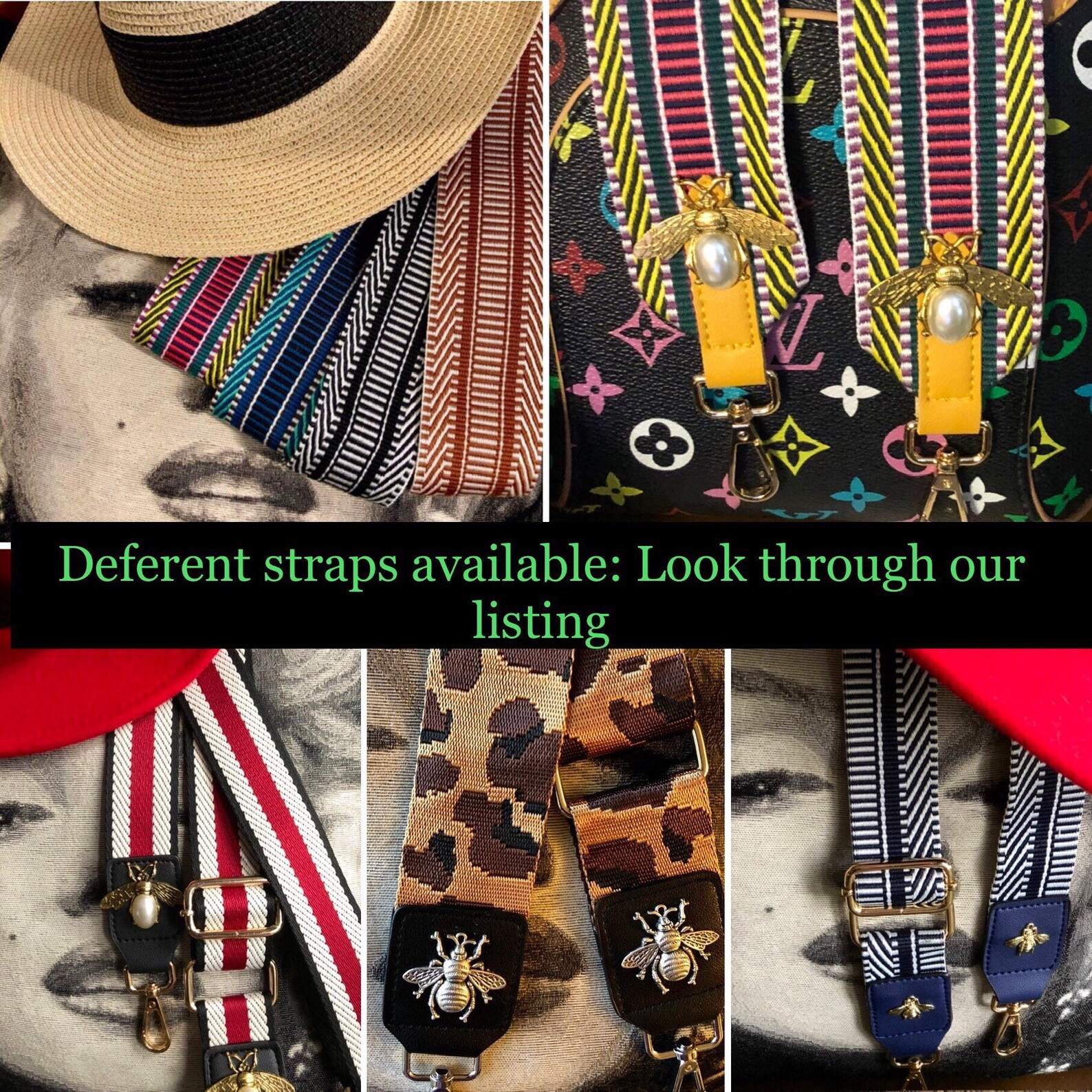 Verstellbarer Riemen abnehmbarer Riemen grün gestreifter | Etsy