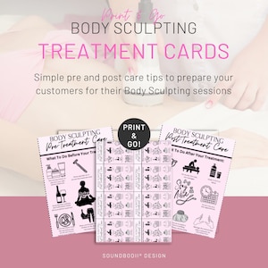 Body Sculpting Pre and Post Care Template, Body Contouring Aftercare Card, Printable Body Sculpting Care Instructions, Instant download