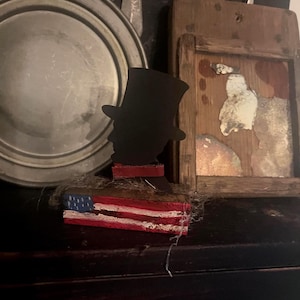 Primitive Americana~ primitive silhouette~George Washington~ Abe Lincoln ~primitive summer~primitive picture~