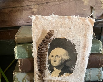 Primitive photo Abe or George- early look-primitive Abe-colonial=Americana-primitive summer-primitive America