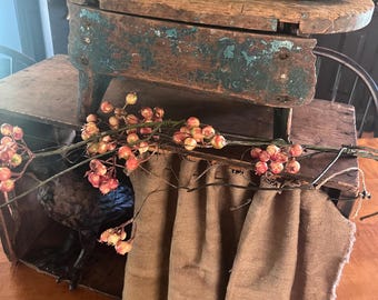 New color!!! Autumn-harvest primitive stem~ stem faux berries ~primitive fall~primitive reddish/ orange/yellow