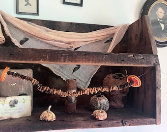 Primitive drieds~primitive grungy slices garland ~ cabinet tuck~dried black large raisin garland