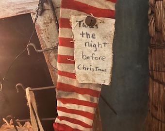 Primitive cabin Christmas~primitive Santa and trees~ early look Christmas~early look Santa~ vintage inspired Santa and trees~cabinet tuck