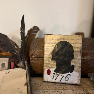 Primitive Americana~ primitive silhouette~George Washington~primitive summer~primitive picture~