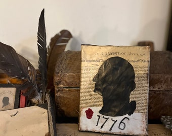 Primitive Americana George Washington Silhouette Canvas