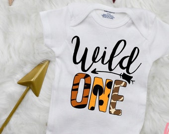animal print onesie baby