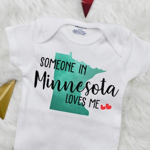 Minnesota Baby Onesie® • State Bodysuit Gender‑Neutral Baby Shower Gift • Loved in Minnesota Baby Boy or Girl Infant Outfit